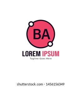 BA Letter Logo Design. Creative Modern BA Letters Icon Illustration