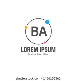 BA Letter Logo Design. Creative Modern BA Letters Icon Illustration