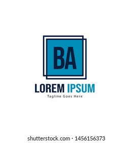 BA Letter Logo Design. Creative Modern BA Letters Icon Illustration