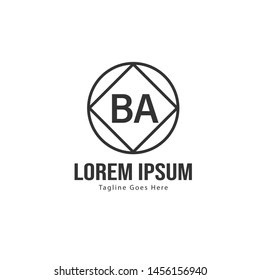 BA Letter Logo Design. Creative Modern BA Letters Icon Illustration