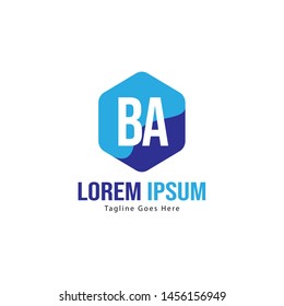 BA Letter Logo Design. Creative Modern BA Letters Icon Illustration