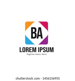BA Letter Logo Design. Creative Modern BA Letters Icon Illustration