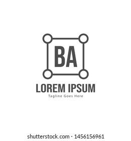 BA Letter Logo Design. Creative Modern BA Letters Icon Illustration