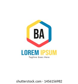 BA Letter Logo Design. Creative Modern BA Letters Icon Illustration