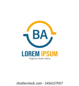 BA Letter Logo Design. Creative Modern BA Letters Icon Illustration