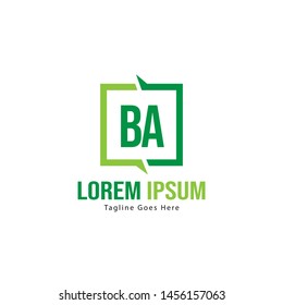 BA Letter Logo Design. Creative Modern BA Letters Icon Illustration