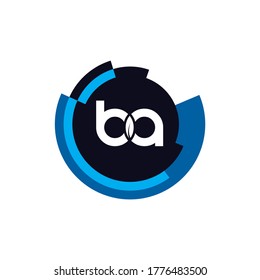 BA Letter Logo Design Creative Icon Modern Letters Vector Logo