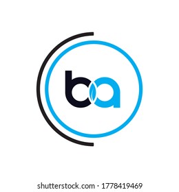 BA Letter Logo Design Creative Icon Modern Letters Vector Logo