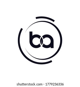 BA Letter Logo Design Creative Icon Modern Letters Vector Logo