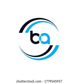 BA Letter Logo Design Creative Icon Modern Letters Vector Logo