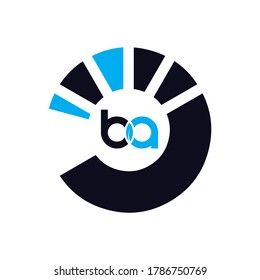 BA Letter Logo Design Creative Icon Modern Letters Vector Logo