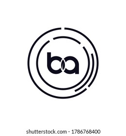 Logo de BA Diseño Icono creativo Logo de letras modernas Vector Logotipo