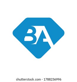 Logo de BA Diseño Icono creativo Logo de letras modernas Vector Logotipo