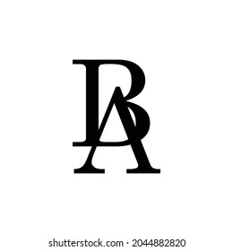 Diseño del logotipo de la carta BA. Ilustración vectorial del icono Creative Modern BA Letters.