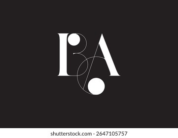 Design de logotipo de letra BA - Monograma criativo e moderno para a identidade da marca
