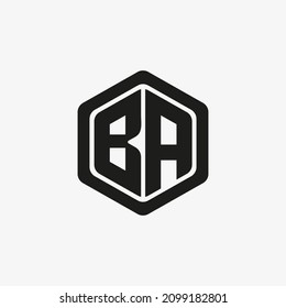 BA letter logo design emblem vector icon, template with white background. 