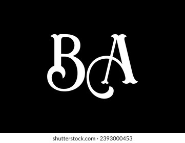 BA letter logo design and monogram logo design