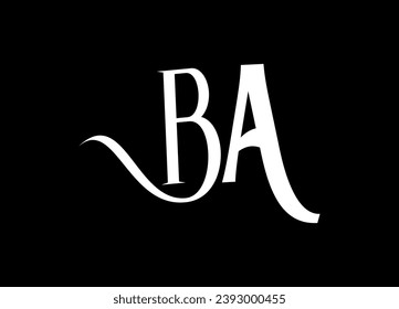 BA letter logo design and monogram logo design