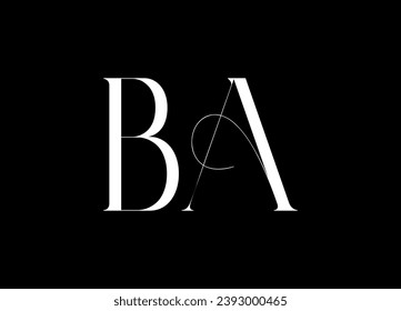 BA letter logo design and monogram logo design