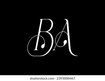 BA letter logo design and monogram logo design