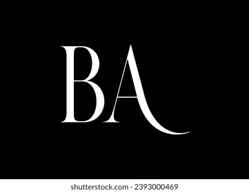 BA letter logo design and monogram logo design