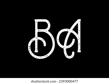 BA letter logo design and monogram logo design