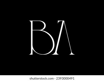 BA letter logo design and monogram logo design