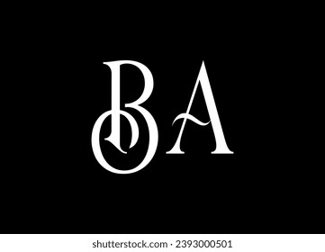 BA letter logo design and monogram logo design