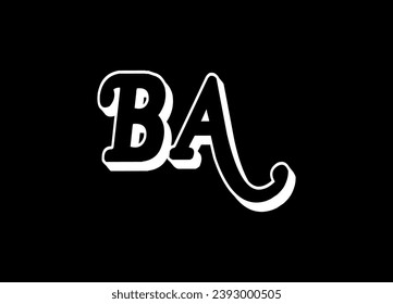 BA letter logo design and monogram logo design