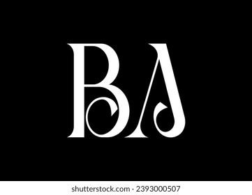 BA letter logo design and monogram logo design