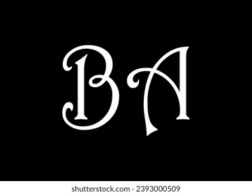 BA letter logo design and monogram logo design