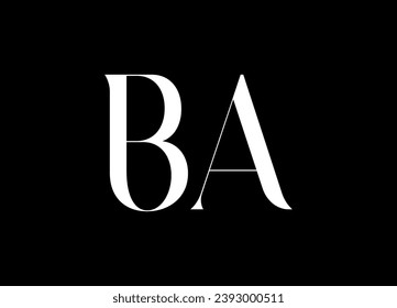 BA letter logo design and monogram logo design