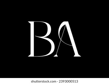 BA letter logo design and monogram logo design