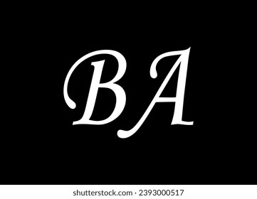 BA letter logo design and monogram logo design