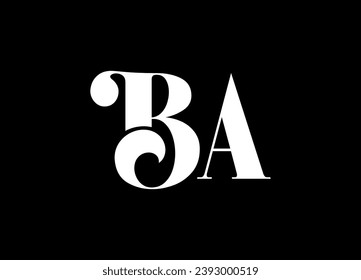 BA letter logo design and monogram logo design