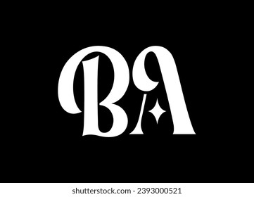 BA letter logo design and monogram logo design