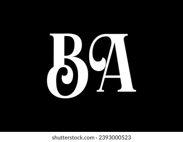 BA letter logo design and monogram logo design