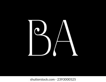 BA letter logo design and monogram logo design