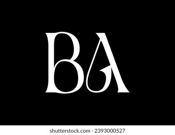 BA letter logo design and monogram logo design