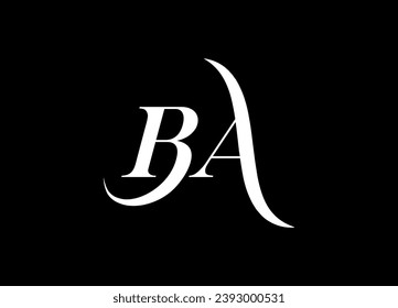 BA letter logo design and monogram logo design