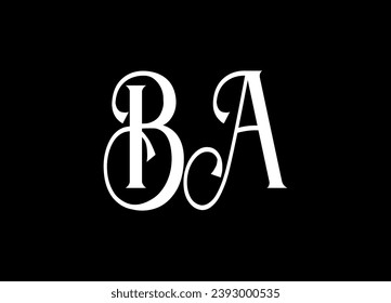 BA letter logo design and monogram logo design