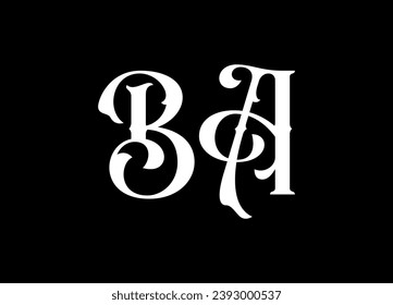 BA letter logo design and monogram logo design