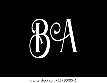 BA letter logo design and monogram logo design