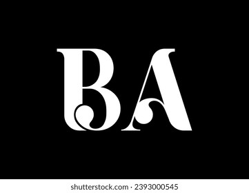 BA letter logo design and monogram logo design