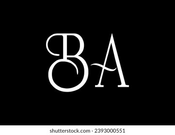 BA letter logo design and monogram logo design