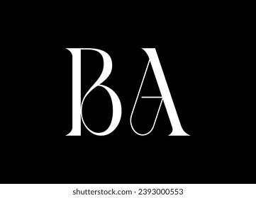 BA letter logo design and monogram logo design