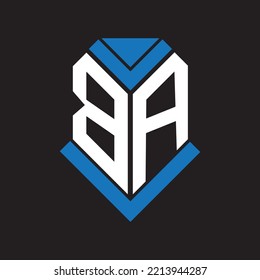 BA letter logo design on black background. BA creative initials letter logo concept. BA letter design.	
