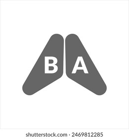 BA letter logo design on white background. Creative  modern BA letter logo design. Vector design.
Letters BA, BA logo  vector template.