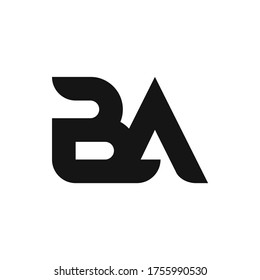 BA Letter Logo Design With Simple style