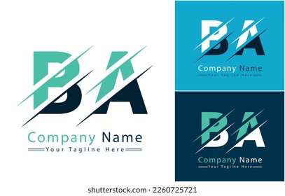 Plantilla de diseño de logotipo de carta BA. Ilustración del logotipo del vector